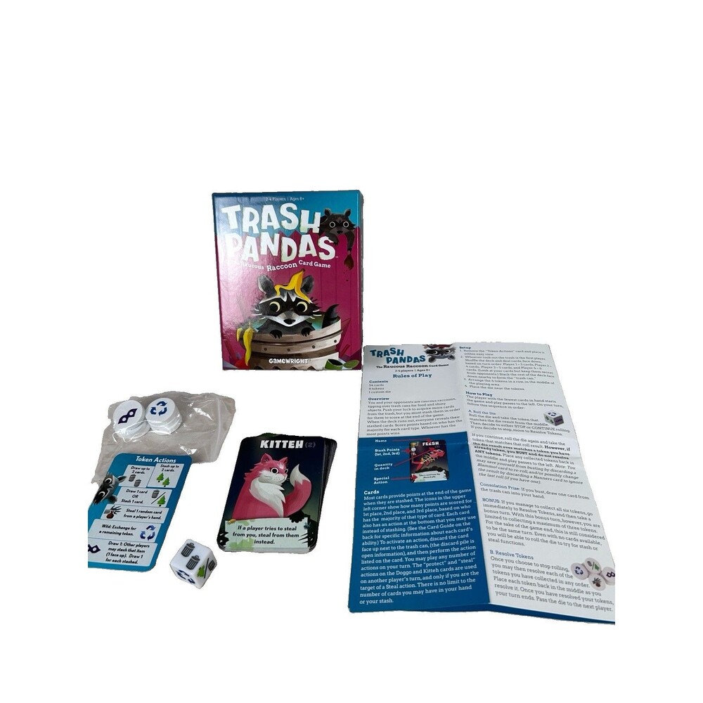 Gamewright Trash Pandas The Raucous Raccoon Card Game 2-4 Players Ages 8+ 2018